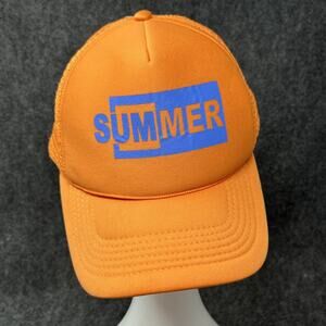 Chillmeister Summer Mesh Trucker Hat Orange One Size Snapback In Motion Design